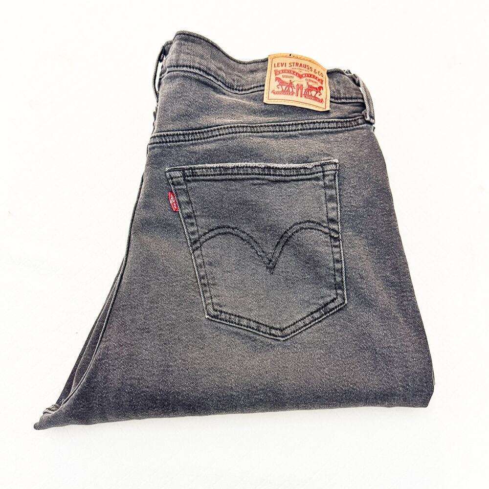 Levi's Wedgie Straight Charcoal Black Button Fly Denim Jeans Size 20 Women